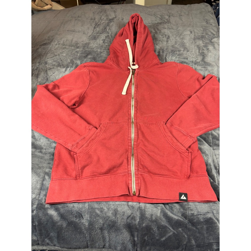 American Giant Mens Red Full Zip Hoodie Sweatshirt Made in USA‎ Size Medium